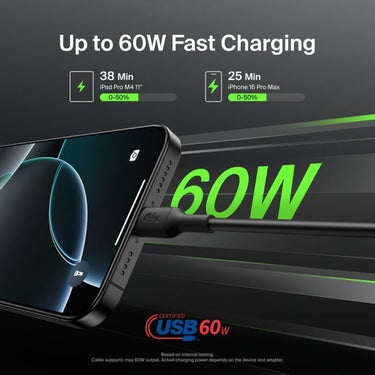 Belkin Boost Charge Universally compatible USB-C to C 60W Cable 1m- Black